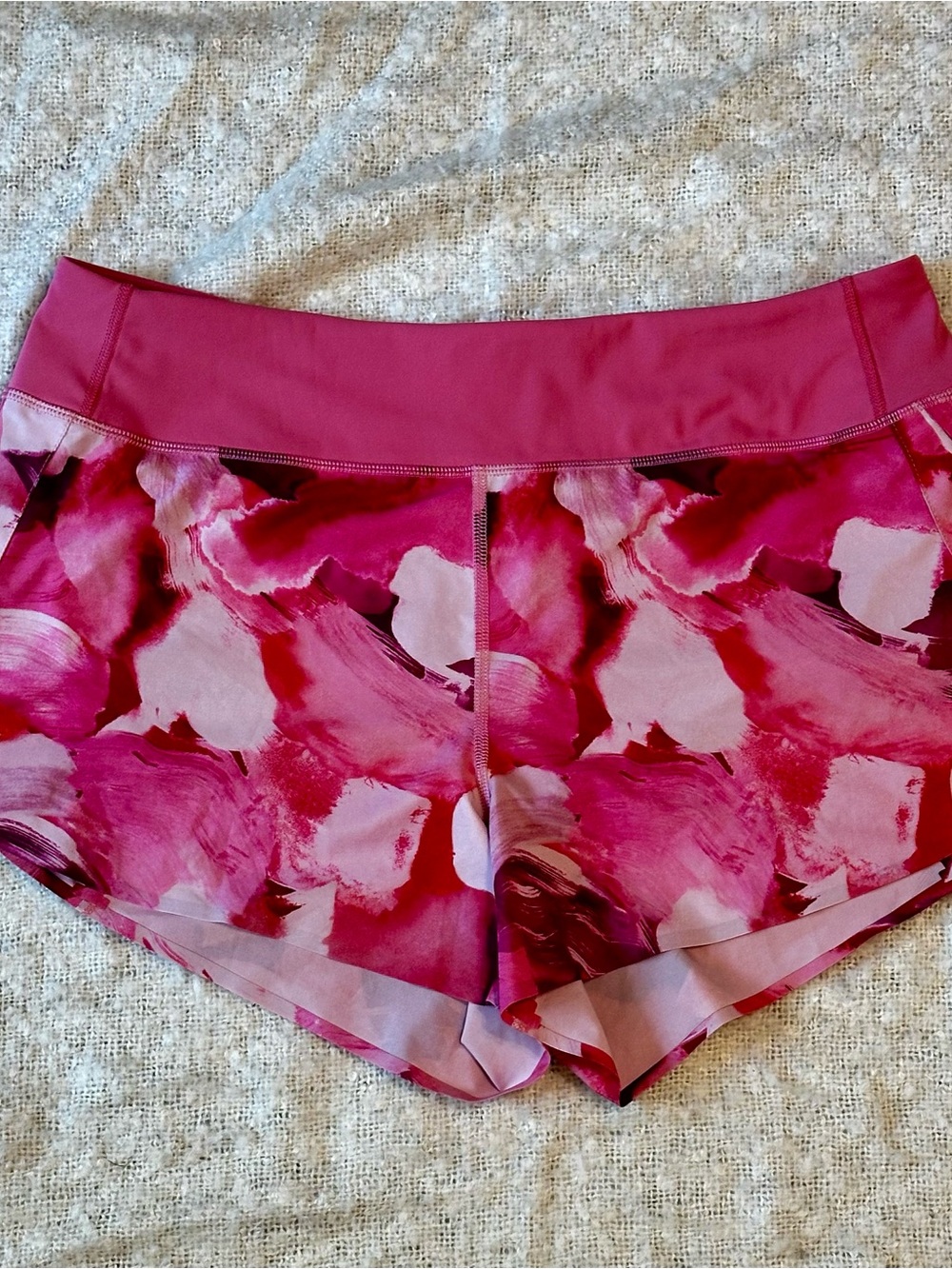Athleta Pink Abstract Print Athletic Shorts